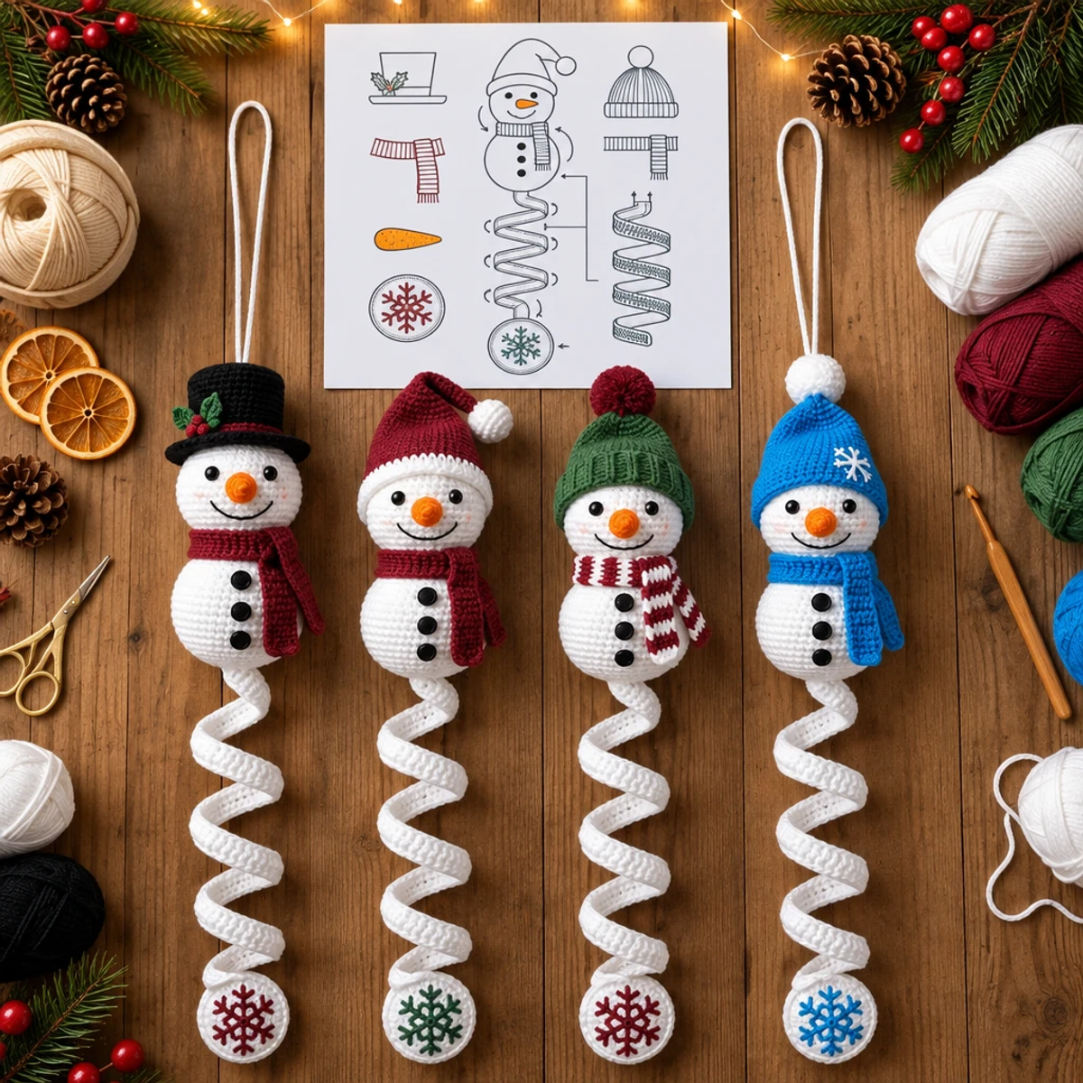 Cozy Crochet Snowman Spiral Ornament: A Whimsical Delight article image 4