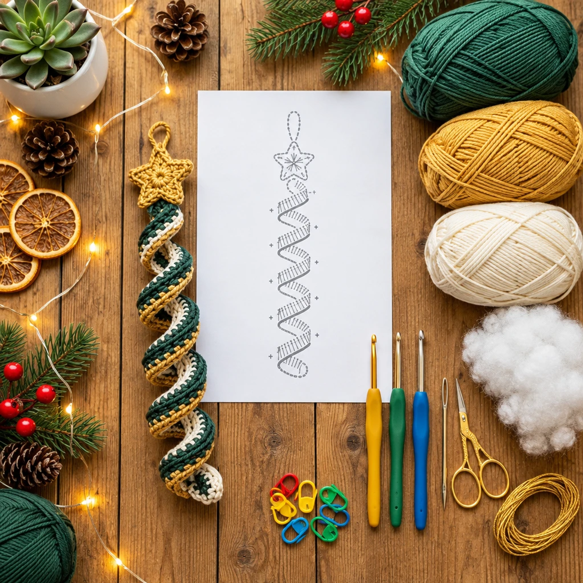 Charming Crochet Spiral Christmas Ornament with Star Tutorial article image 2