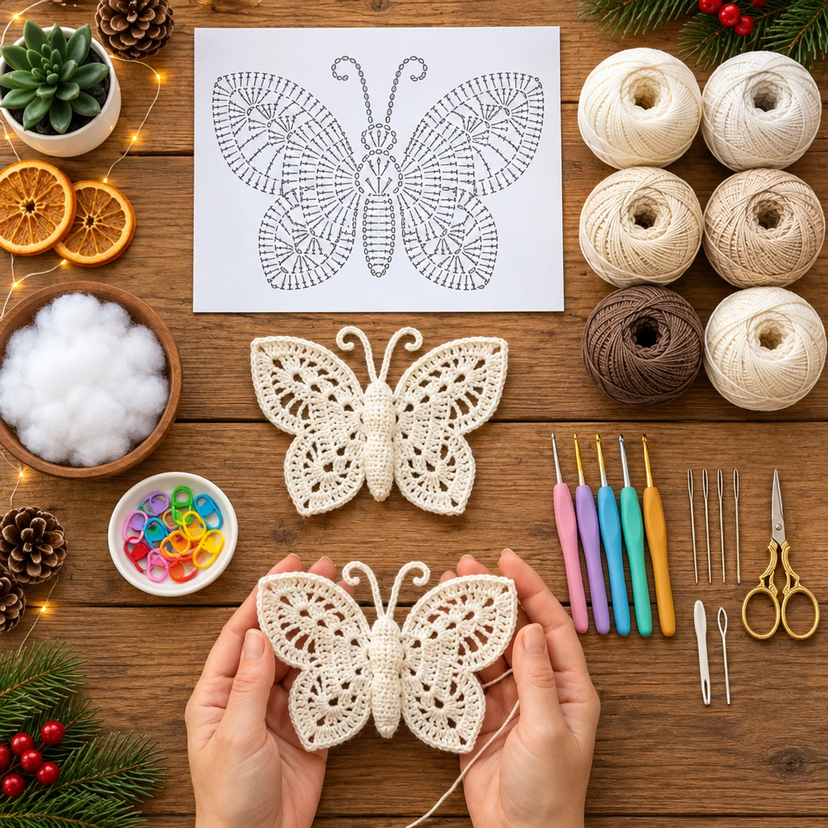 Delicate Lace Crochet Butterfly Ornament: A Cozy Craft Delight article image 2