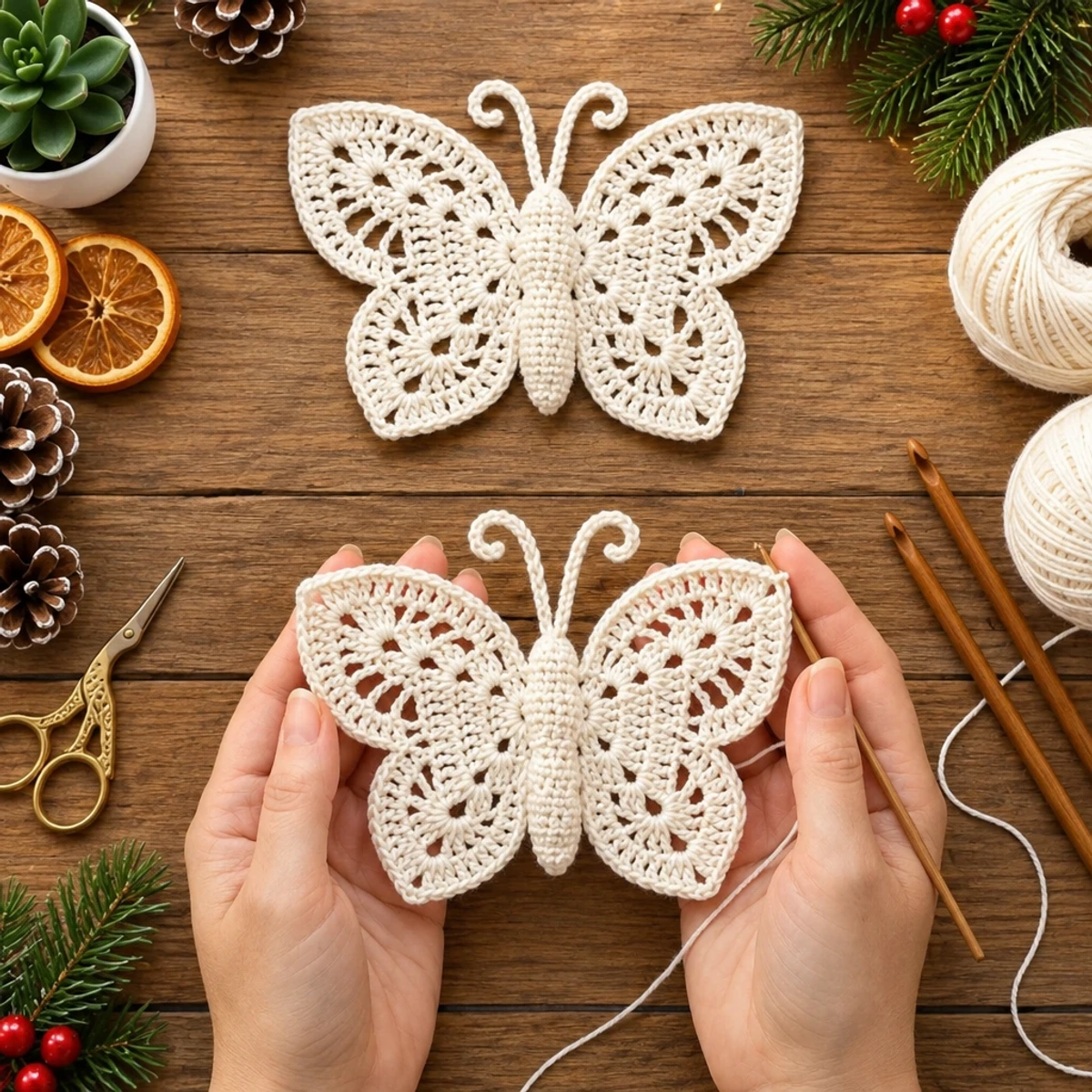 Delicate Lace Crochet Butterfly Ornament: A Cozy Craft Delight article image 4
