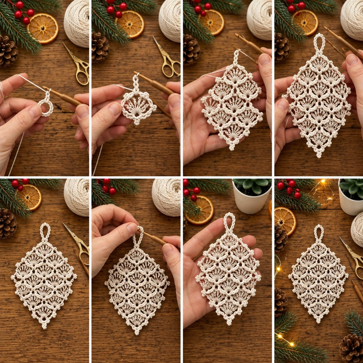 Diamond Lace Crochet Christmas Ornament: A Cozy Holiday Craft article image 3
