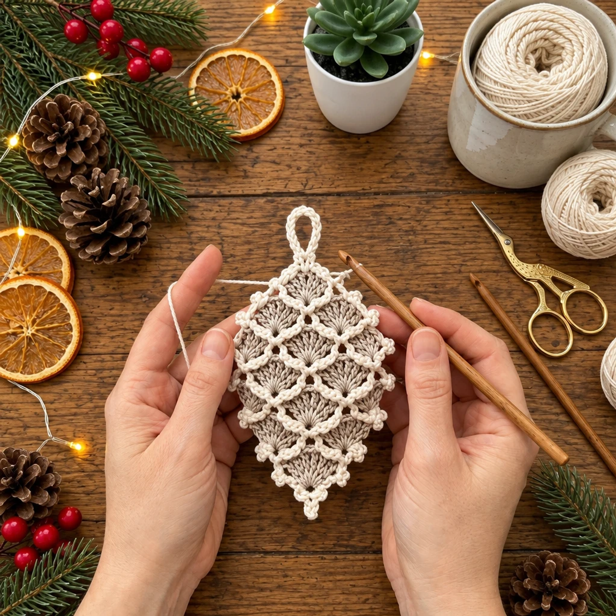 Diamond Lace Crochet Christmas Ornament: A Cozy Holiday Craft article image 4