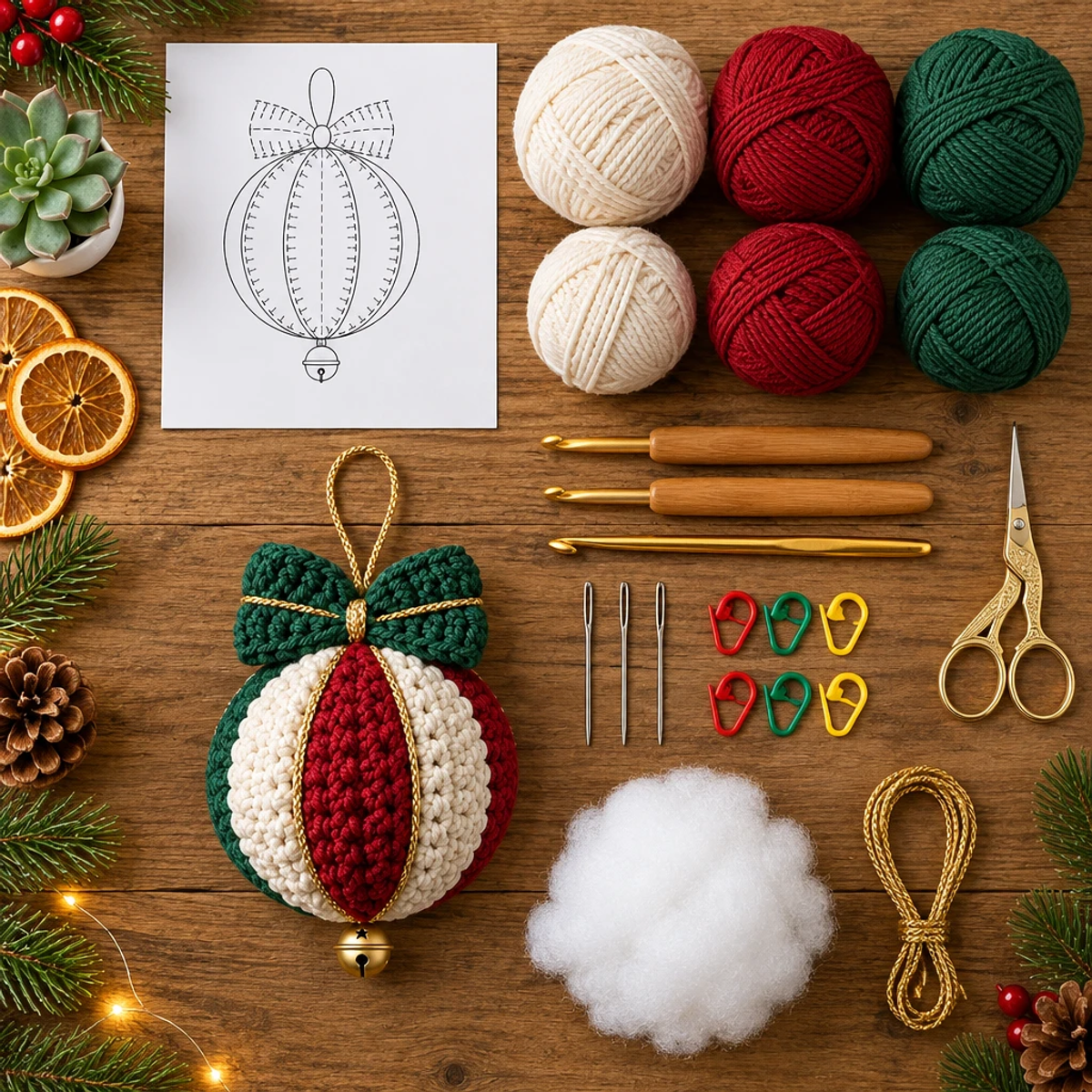 Elegant Crochet Christmas Bauble Ornament: Cozy Holiday Decor article image 2