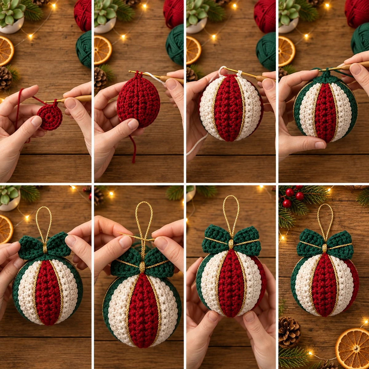 Elegant Crochet Christmas Bauble Ornament: Cozy Holiday Decor article image 3