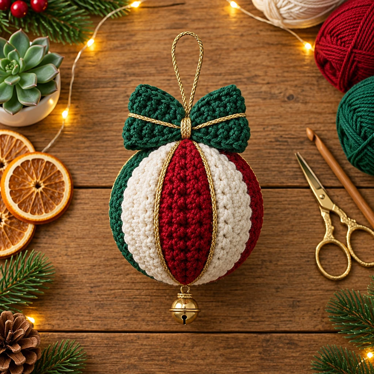 Elegant Crochet Christmas Bauble Ornament: Cozy Holiday Decor article image 4