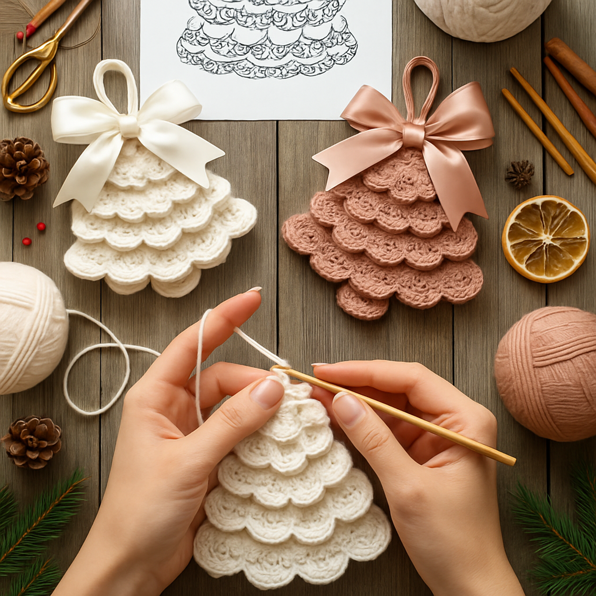 Cozy Layered Crochet Christmas Tree Ornament Tutorial