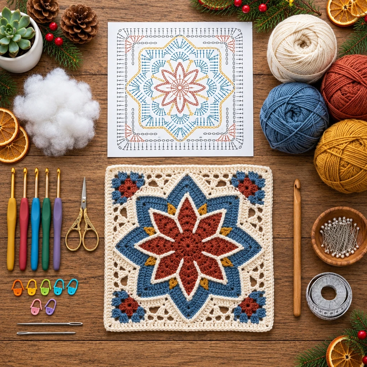 Cozy Moroccan 8-Point Star Granny Square Tutorial article image 2