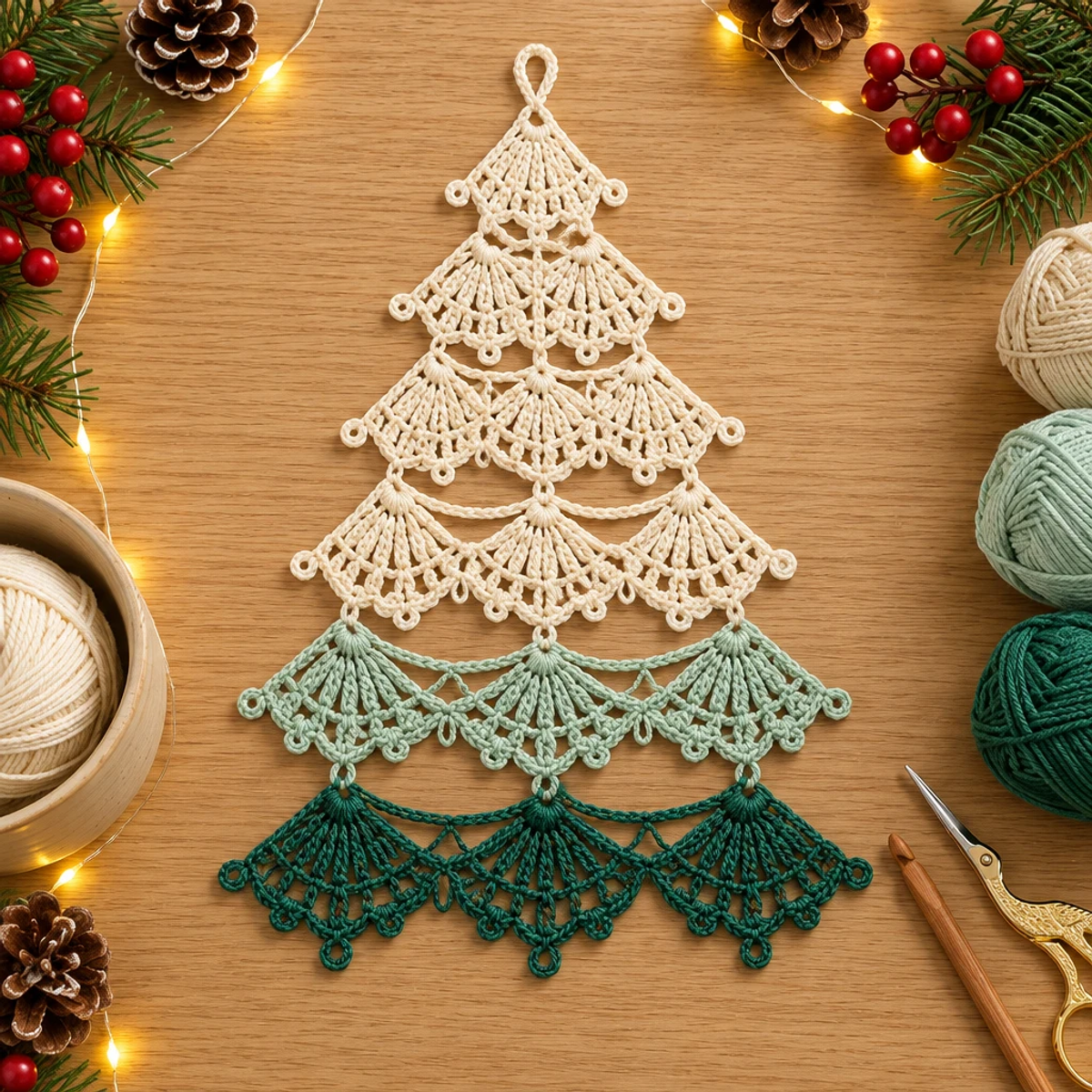 Ombre Lace Crochet Christmas Tree Ornament: A Cozy Delight